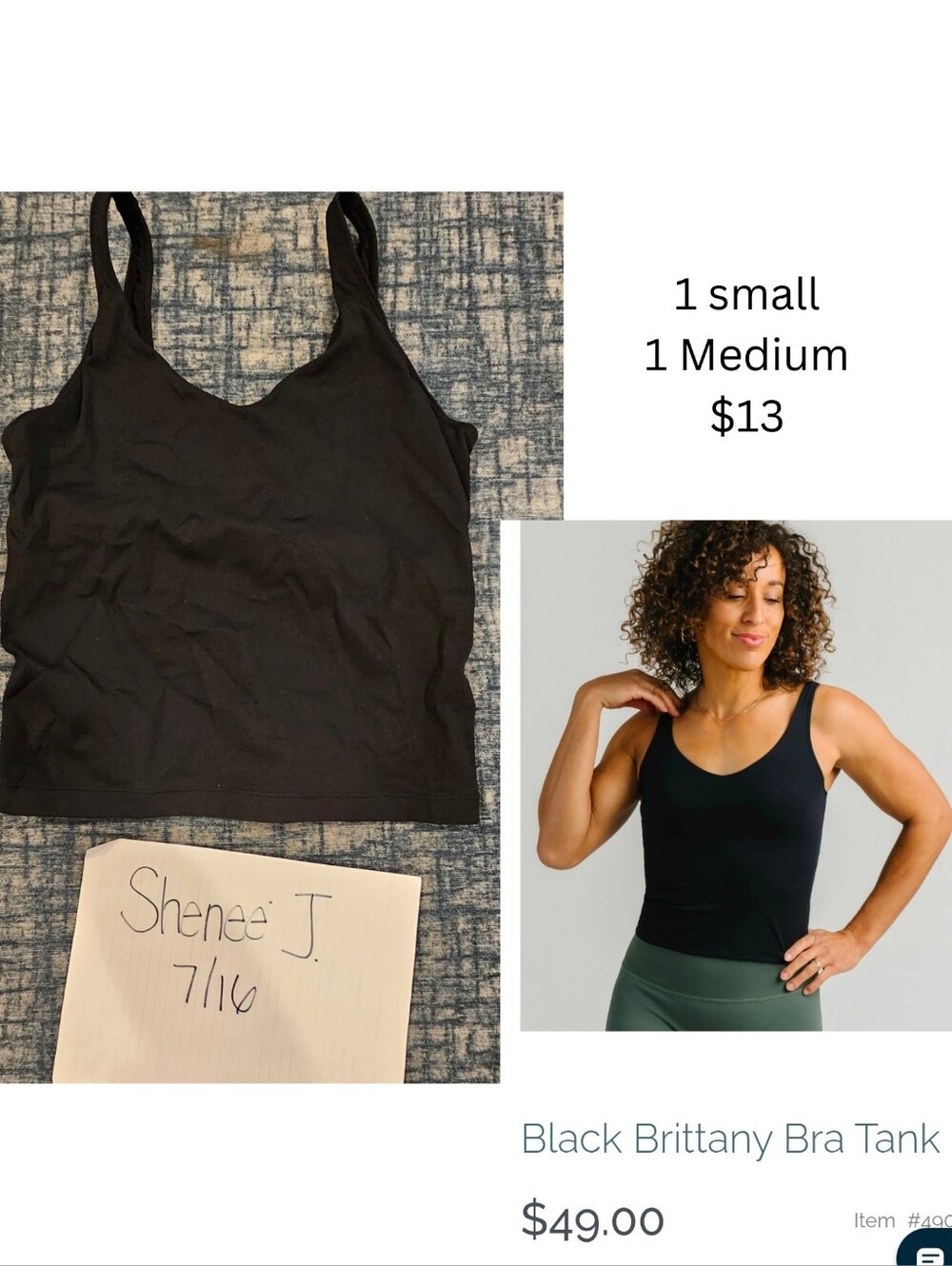 Zyia Black Brittany Bra Tank — Women’s Seamless Stretch Top